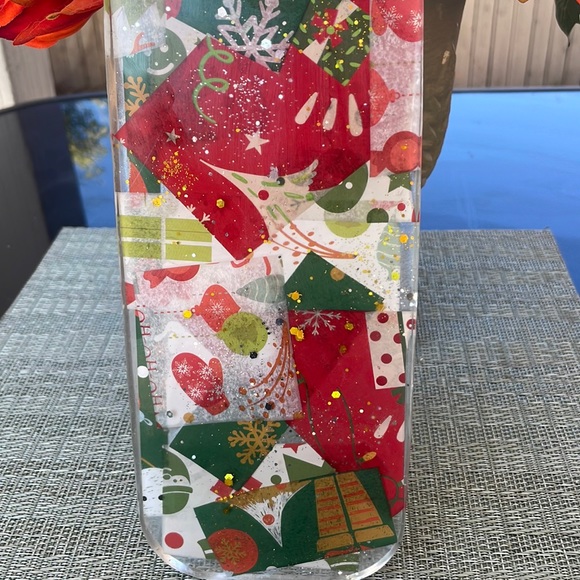 XMAS Handmade Festive Holiday Round Cheese Plate Serving Tray - Picture 4 of 13